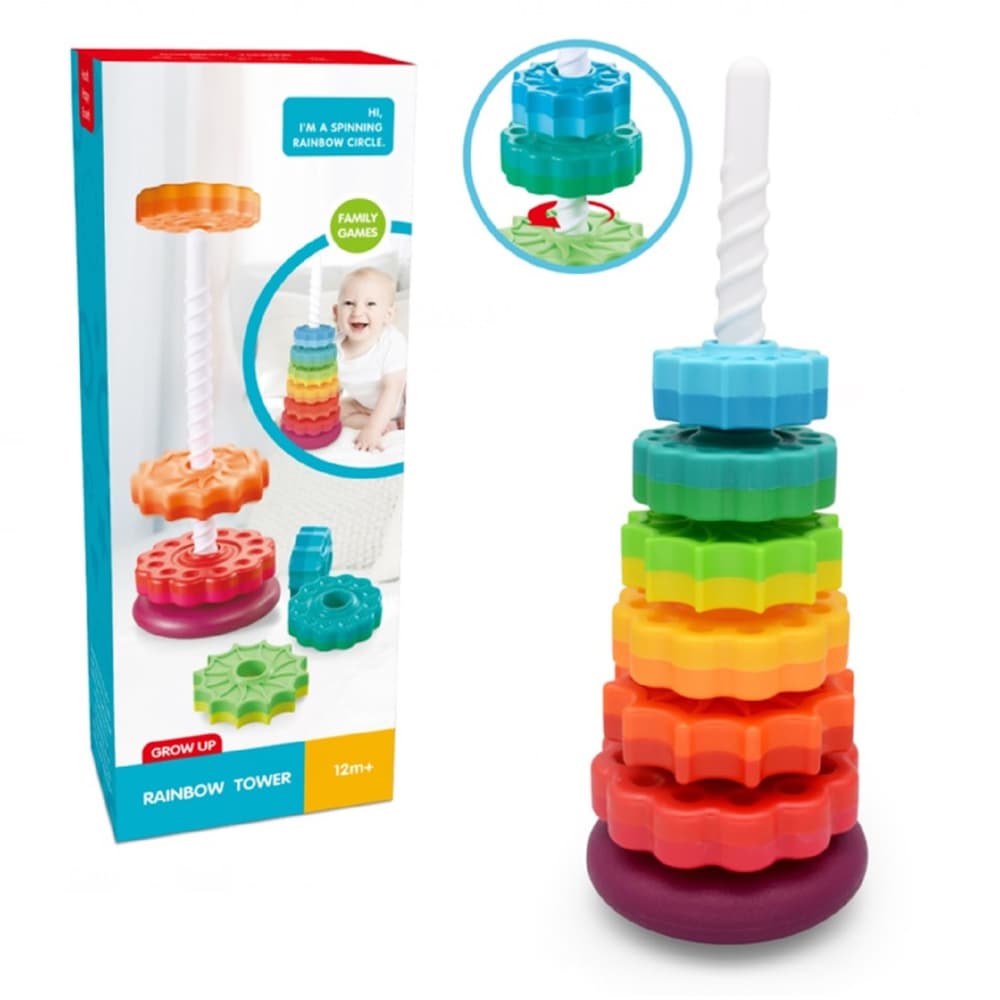 Arcoíris Giratorio Hape Hape Arcoíris Giratorio - Juguete De Empujar Y Tirar De Madera Para Niños Desde 12 Meses