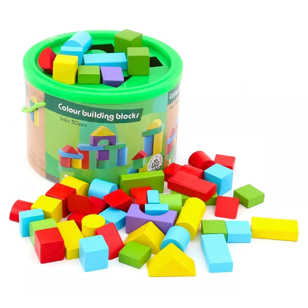 Balde de encaje didáctico madera 50 pcs