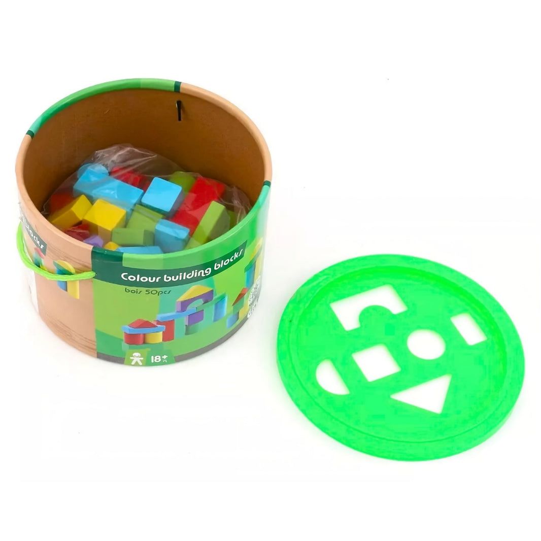 Balde de encaje didáctico madera 50 pcs