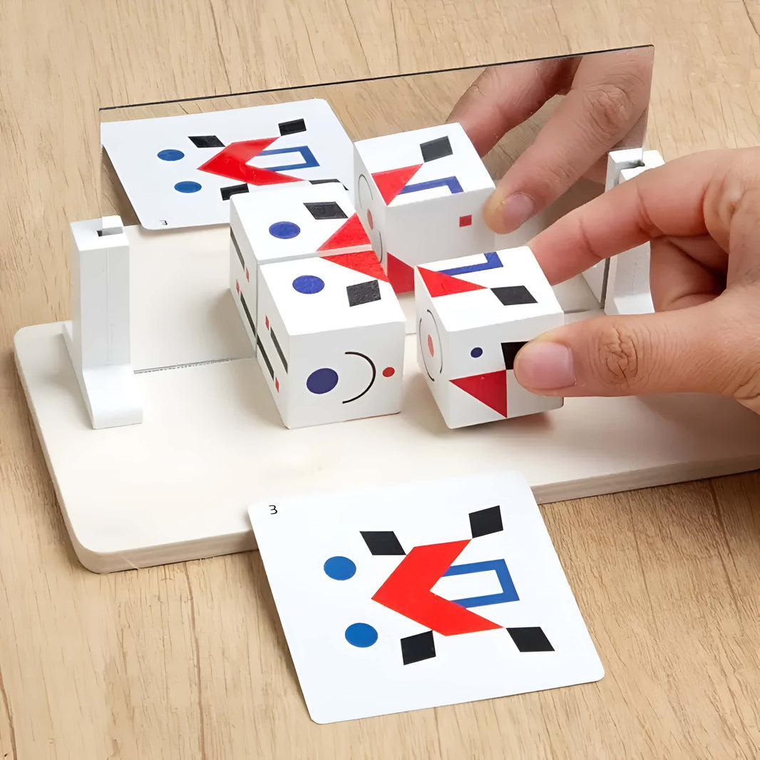 Bloques didácticos de patrones con espejo