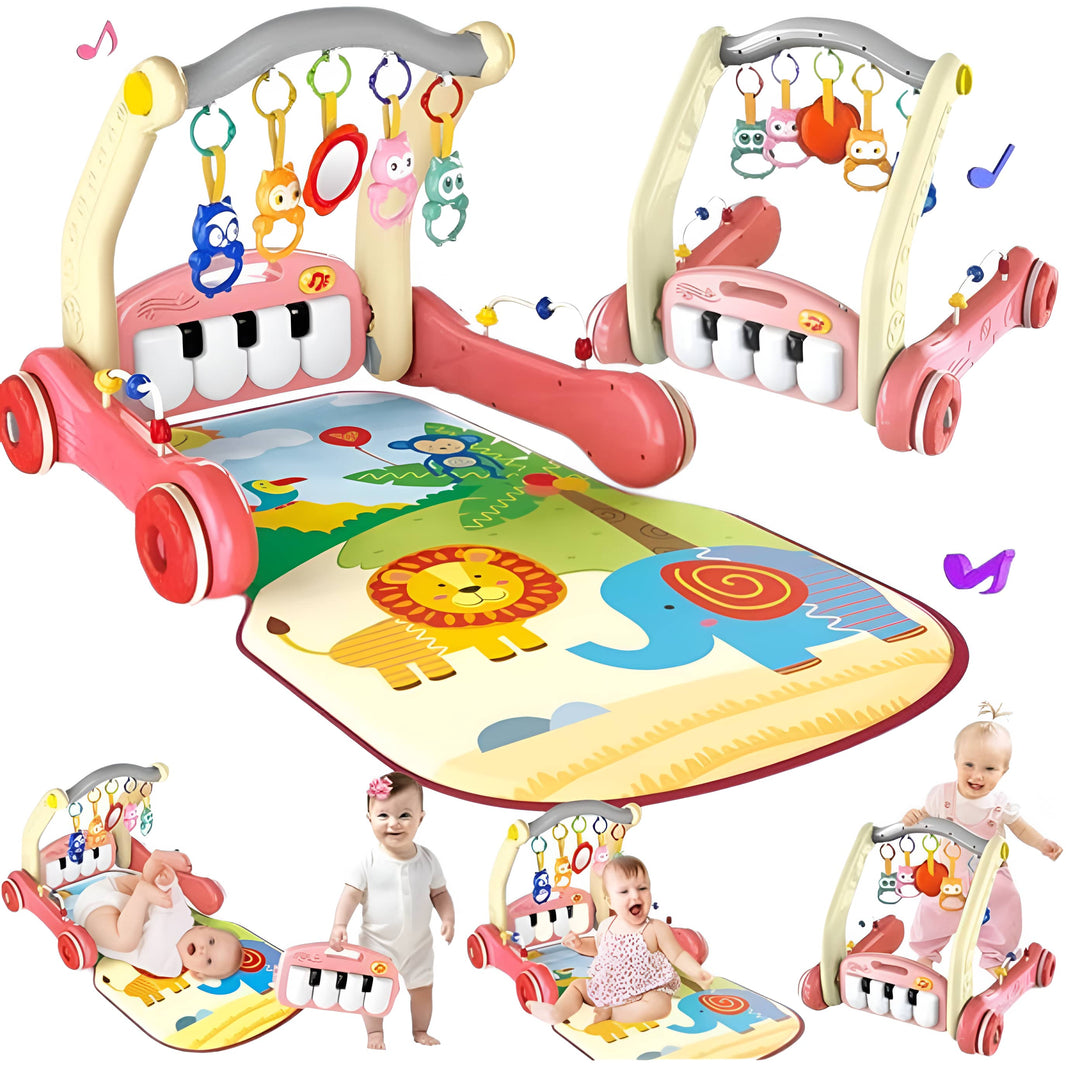 Caminadora Gimnasio para bebé 2 en 1 - rosa