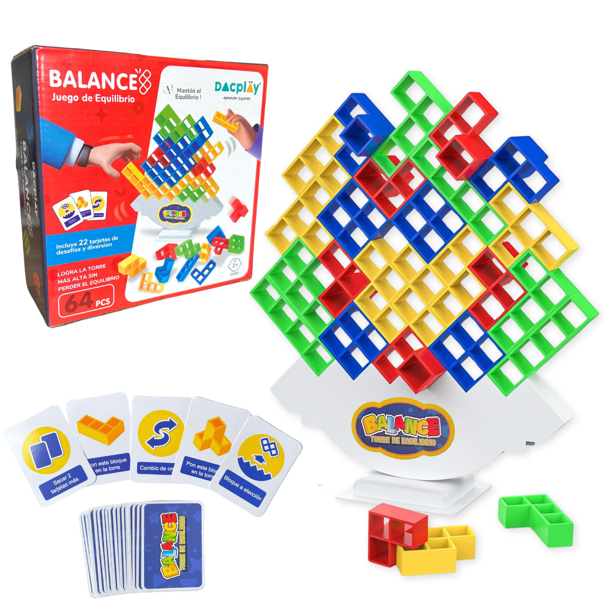 Juego Balance - Torre de Equilibrio - 64 Pcs - En Español