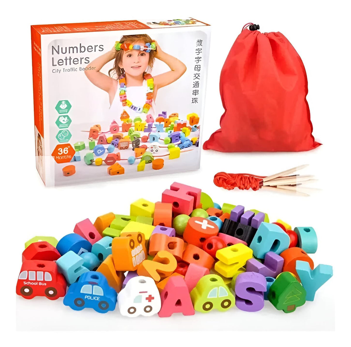 Letras y números para enhebrar
