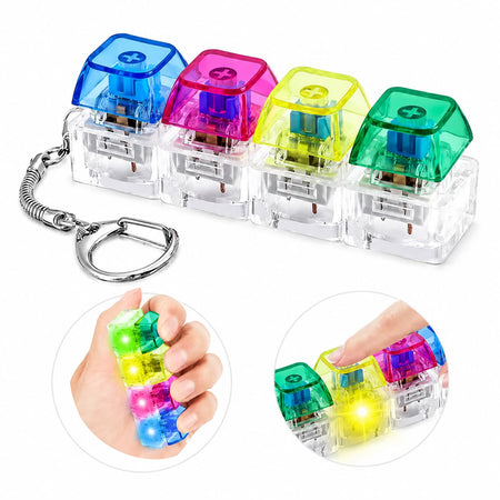 Llavero de Teclas Antiestrés de 4 teclas con Luz