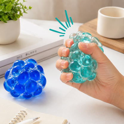 Pelota Sensorial Antiestrés Transparente con Piedras Blandas