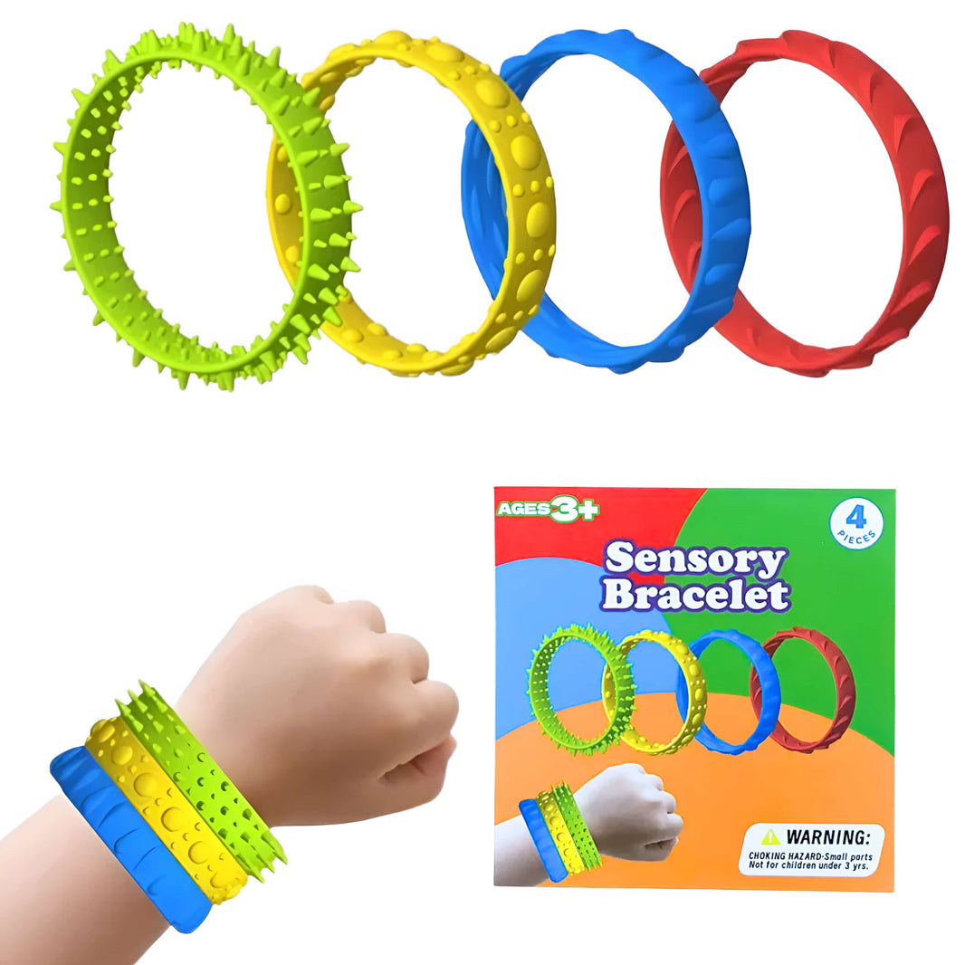 Pulseras Sensoriales Texturizadas - 4 pcs