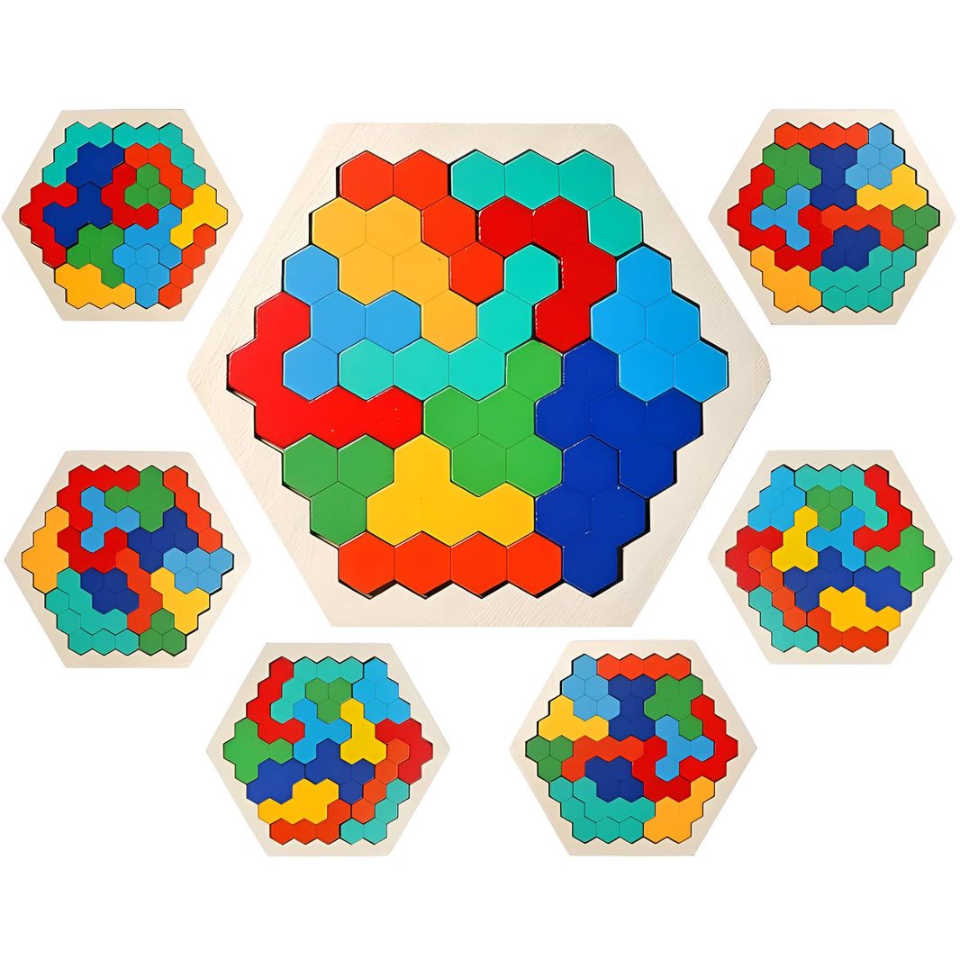 Puzzle hexagonal montessori