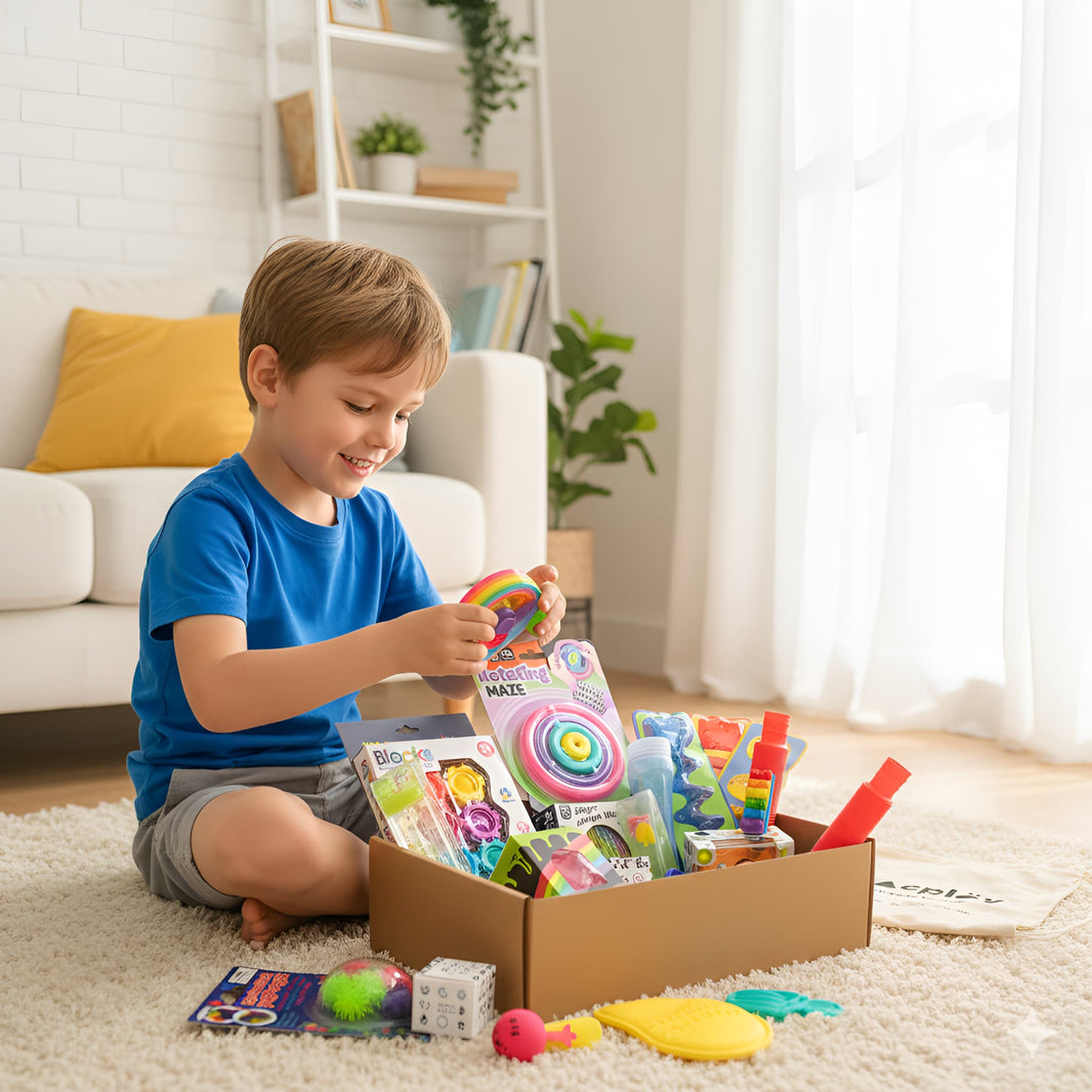 Sensorial Box - Caja sensorial - Caja de la calma + Morral - 27 pcs