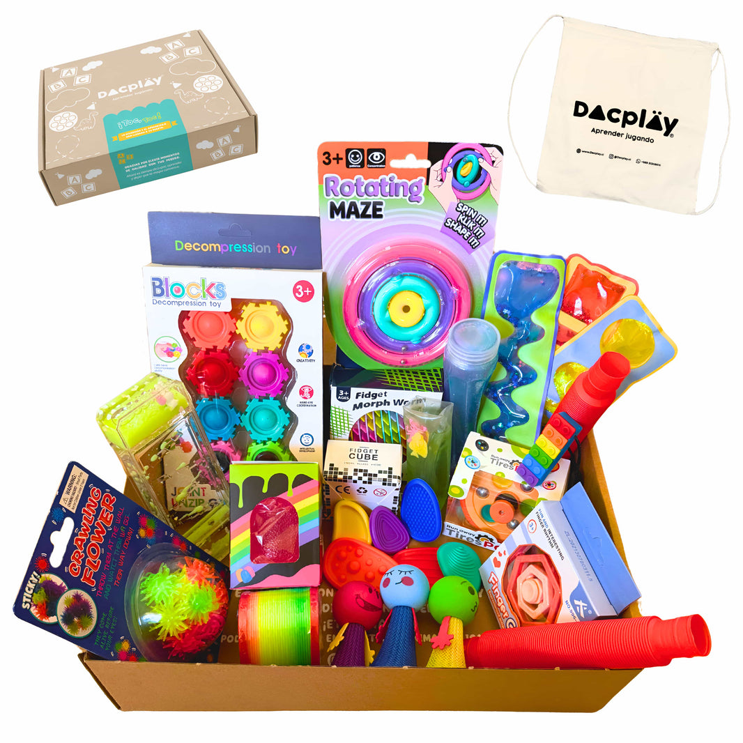 Sensorial Box - Caja sensorial - Caja de la calma + Morral - 27 pcs