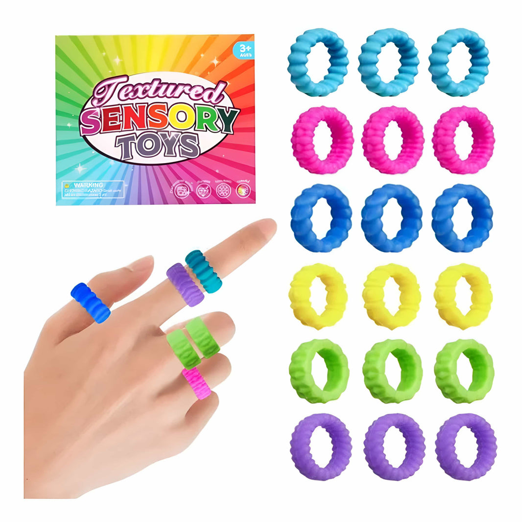 Set de 6 anillos sensoriales antiestrés