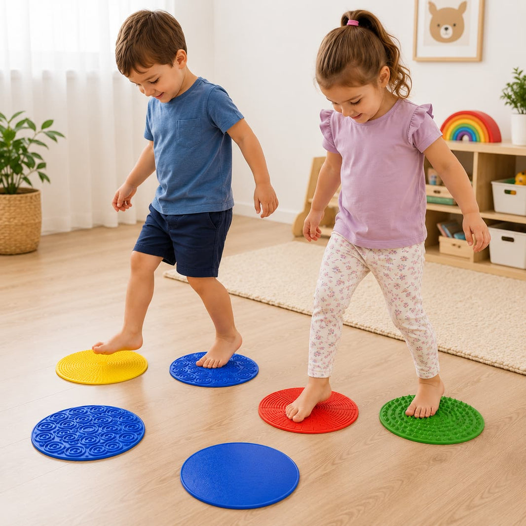Tapetes sensoriales texturizados antideslizantes - 4 pcs